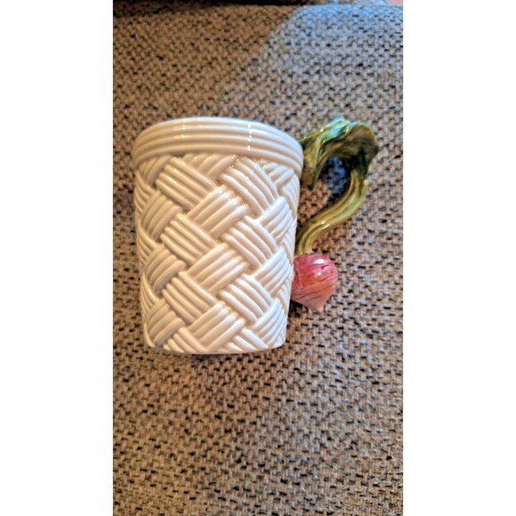 Set of 4 Fitz & Floyd Vegetable Garden Basket Mugs Different Veggies Mint in Box - Picture 4 of 12